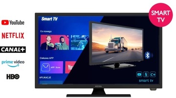 TELEWIZOR SAMOCHODOWY TV TIR BUS KAMPER 24 FHD 12/24V SMART DVB-T TUNER SAT