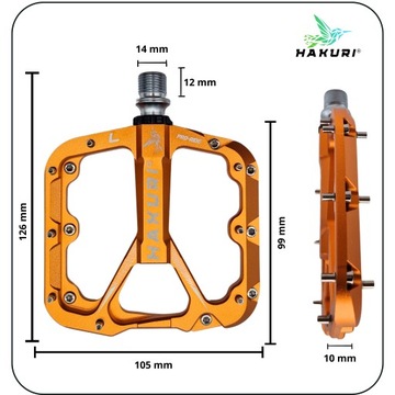 ВЕЛОСИПЕДАЛИ АЛЮМИНИЕВАЯ ПЛАТФОРМА x 3 картриджных подшипника + ПРОЧНЫЕ ШТИФТЫ