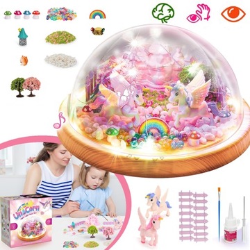 DIY WRÓŻKA JEDNOROŻEC ZABAWKI DLA DZIECI, DEKORACJA LAMPKA NOCNA Z MUZYKĄ