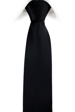 KLASYCZNY MĘSKI GŁADKI JEDNOKOLOROWY KRAWAT CZARNY