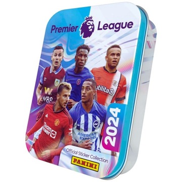 Puszka z naklejkami Premier League 2024 Panini Liga Angielska saszetki