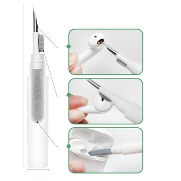 T-PHOX 3IN1 ОЧИСТИТЕЛЬ/ЩЕТКА ДЛЯ ЧИСТКИ НАУШНИКОВ, БЕЛЫЙ/СЕРЫЙ