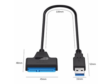 АДАПТЕР SATA АДАПТЕР-ПРЕОБРАЗОВАТЕЛЬ КАБЕЛЬ USB 3.0 ДЛЯ HDD SSD