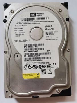 HDD WD 80GB 8MB 7.2K SATA II 3.5'' WD800JD