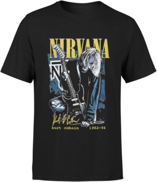 KOSZULKA NIRVANA MĘSKA ROCKOWA ROCK GITARA KURT COBAIN Z GITARĄ VINTAGE R S