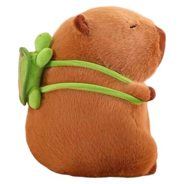 MASKOTKA KAPIBARA DUŻA 25 CM PLUSZAK KAPIBARA Z PLECAKIEM ŻÓŁWIEM ZABAWKA