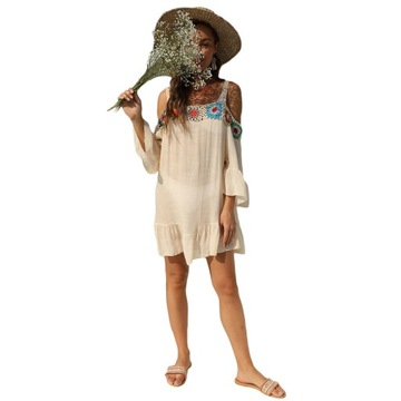 ЛЕТНЕЕ ПЛЯЖНОЕ ПЛАТЬЕ С ОТКРЫТЫМИ ПЛЕЧАМИ