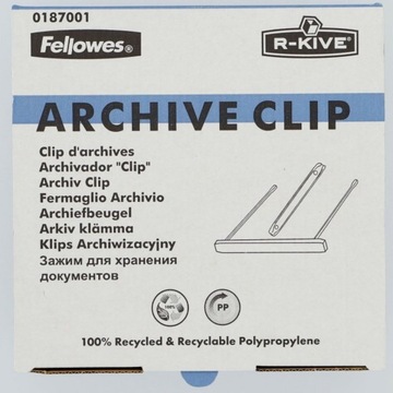 КЛИПСЫ FELLOWES АРХИВНЫЕ 50 ШТ.