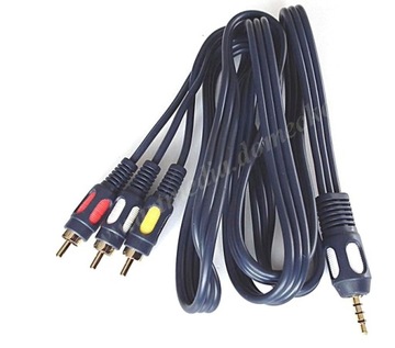 kabel jack 3,5 4 PIN polowy - 3 RCA chinch 5,0m