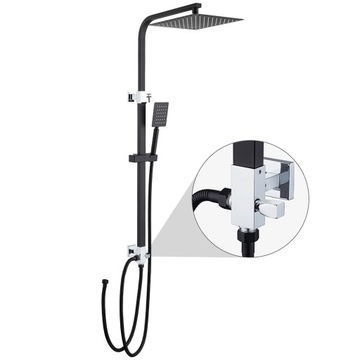 ZESTAW PRYSZNICOWY NATYNKOWY stali nierdzewnej Deszczownica 25cm, 69-113cm