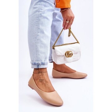 Бежевые балетки из экокожи размер 37