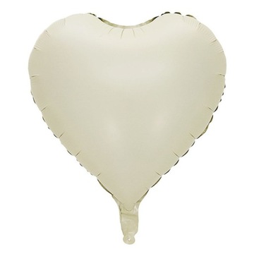 BALON foliowy kremowe ecru SERCE matowe 45 cm