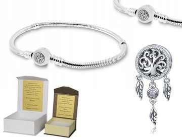 Bransoletka SREBRO 21 cm do Charms + GRATIS B180