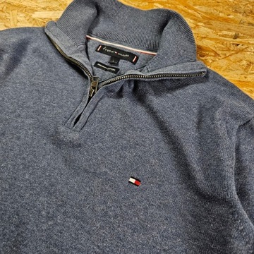 Sweter Bawełniany TOMMY HILFIGER Męski Premium Cotton Casual Elegancki S