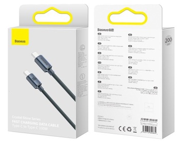 КАБЕЛЬ BASEUS STRONG USB-C КАБЕЛЬ ДЛЯ БЫСТРОЙ ЗАРЯДКИ TYPE-C PD 100 Вт QC 5A 2M