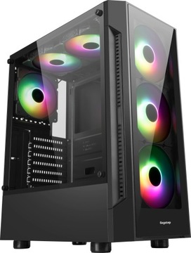 КОРПУС ATX USB 3.0 ИГРОВОЙ ПОДВАЛ С ДВОЙНЫМ СТЕКЛОМ + 1 ВЕНТИЛЯТОР RGB