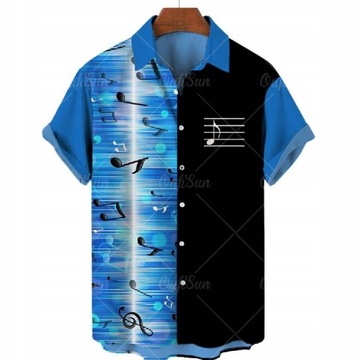 Koszula Summer Men; H Hawajs Shirt Men; S Retro 3D