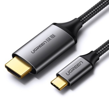 Ugreen kabel przewód HDMI - USB Typ C 4K 60 Hz 1,5 m czarno-szary (MM142 50