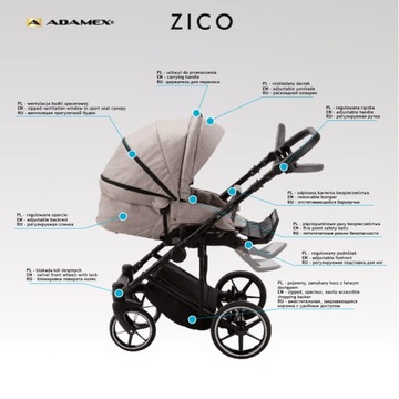 КОЛЯСКА ADAMEX ZICO 2В1 ЦВЕТ TK-72