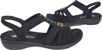 WYGODNE sandały RIEKER 60806-00 czarny r40