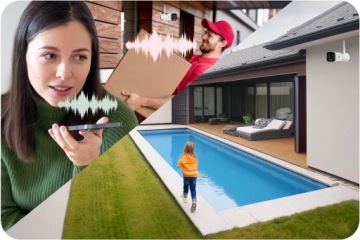 Уличная IP WiFi 4MPx наружная панорамная/трубная камера с уведомлением, AUDIO 4xZOOM METAL