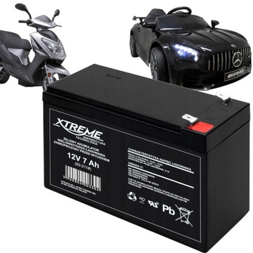 AKUMULATOR ŻELOWY 12V 7Ah UPS DO AUTKA ZABAWKI