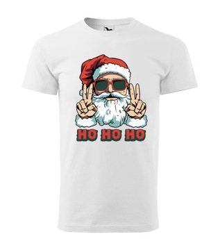 KOSZULKA T-SHIRT BIAŁA MĘSKA ŚWIĄTECZNA PREZENT NA ŚWIĘTA MIKOŁAJKI L