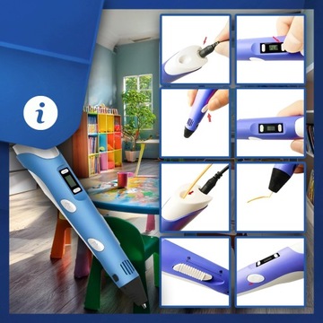 3D РУЧКА 3D ПРИНТЕР MAGIC PEN ДЛЯ ДЕТЕЙ НАБОР 510 МЕТРОВ PLA СТЕРЖНИ