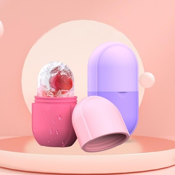 Силиконовые ролики для лица, массажные чашки для льда, красота, форма для льда, термоусадочный фиолетовый цвет