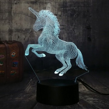 ЕДИНОРОГ НОЧНИК ЕДИНОРОГА 3D LED + ПУЛЬТ ДУ
