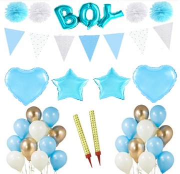 ZESTAW DEKORACJI NA CHRZEST ROCZEK BABY SHOWER