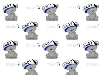 Pielucha Flanelowa 60x40 Miś Boy Biały