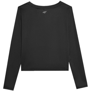 Koszulka damska longsleeve 4F F218 głęboka czerń 4FWSS24TFLOF218 20S XS