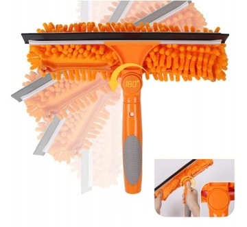 ТЕЛЕСКОПИЧЕСКИЙ СТЕКЛООЧИСТИТЕЛЬ С МИКРОФИБКОЙ И ШЕНИЛЬНЫМ СУТОКОМ, 2 В 1, 180 СМ