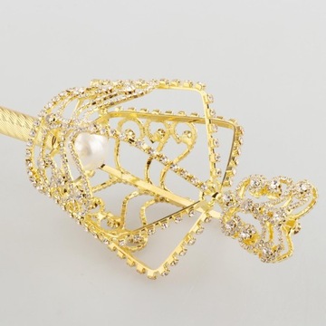 Блестящая хрустальная палочка со скипетром золотого/серебряного цвета и коронами Золотой скипетр