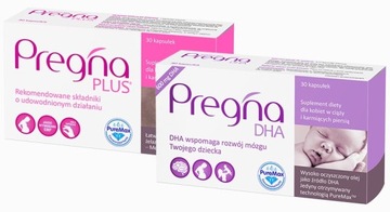 ZESTAW Pregna PLUS 30 kaps. + Pregna DHA 30 kaps.