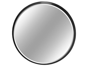 Okrągłe fazowane lustro czarna rama 120 12F-361