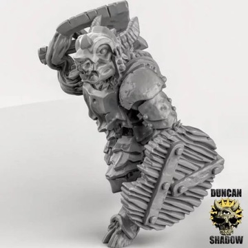 Зверолюди в доспехах с ручным оружием и щитами