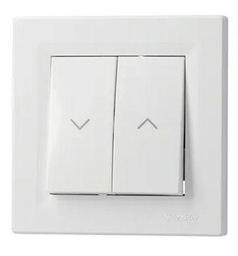 СОЕДИНИТЕЛЬ ДЛЯ РОЛЬСТАВНИ SCHNEIDER ASFORA 2-КНОПОЧНЫЙ БЕЛЫЙ С РАМКОЙ