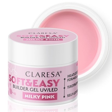 CLARESA Строительный гель молочно-розового цвета 45 г SOFT&EASY