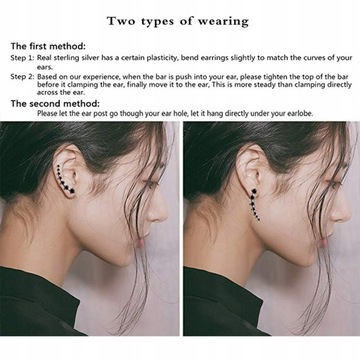7 Crystals Ear Cuffs Hoop Climbers Earrings S