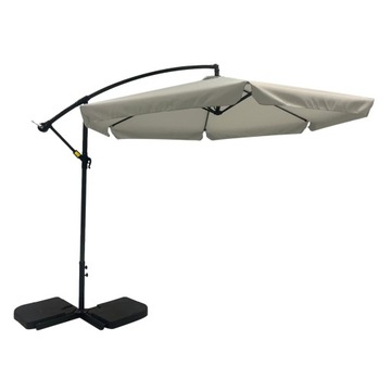 47542 Parasol ogrodowy boczny z podstawą 3 m szary PATIO