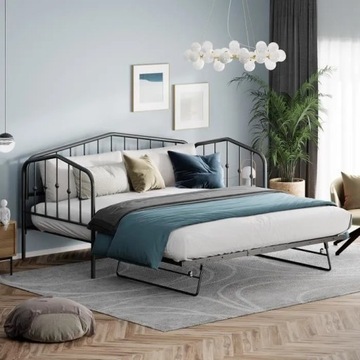 Sofa bed 2 In 1 metal bed 90 (180) x 200 cm, with pull-out bed, family bed