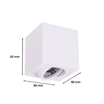 3x Накладной светильник TUBA Передвижной галогенный GU10 LED 80x85 для помещения, белый
