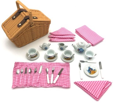 НАБОР ДЛЯ ПИКНИКА КОРЗИНА С ФАРФОРОВЫМ СОКРОВИЩЕМ