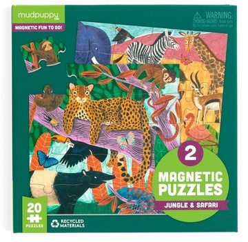 SAFARI I DŻUNGLA puzzle magnetyczne2x20el MUDPUPPY