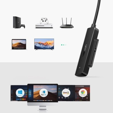 АДАПТЕР UGREEN АДАПТЕР ДЛЯ HDD SSD 2.5 SATA III USB ДО 5 ГБ/С