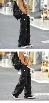 Street Popular White Multi-pocket Overalls Men's H