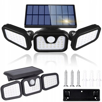 СВЕТОДИОДНАЯ СОЛНЕЧНАЯ ЛАМПА 4в1 НАРУЖНЫЙ УЛИЧНЫЙ ДАТЧИК ДВИЖЕНИЯ В СУМЕРКАХ