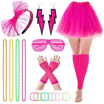 800 90 -х годов Neon Retro Italo Disco Mascuise Skirt 8in1